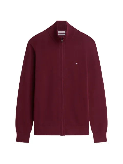 Tommy Hilfiger logo-embroidered zip-up cardigan