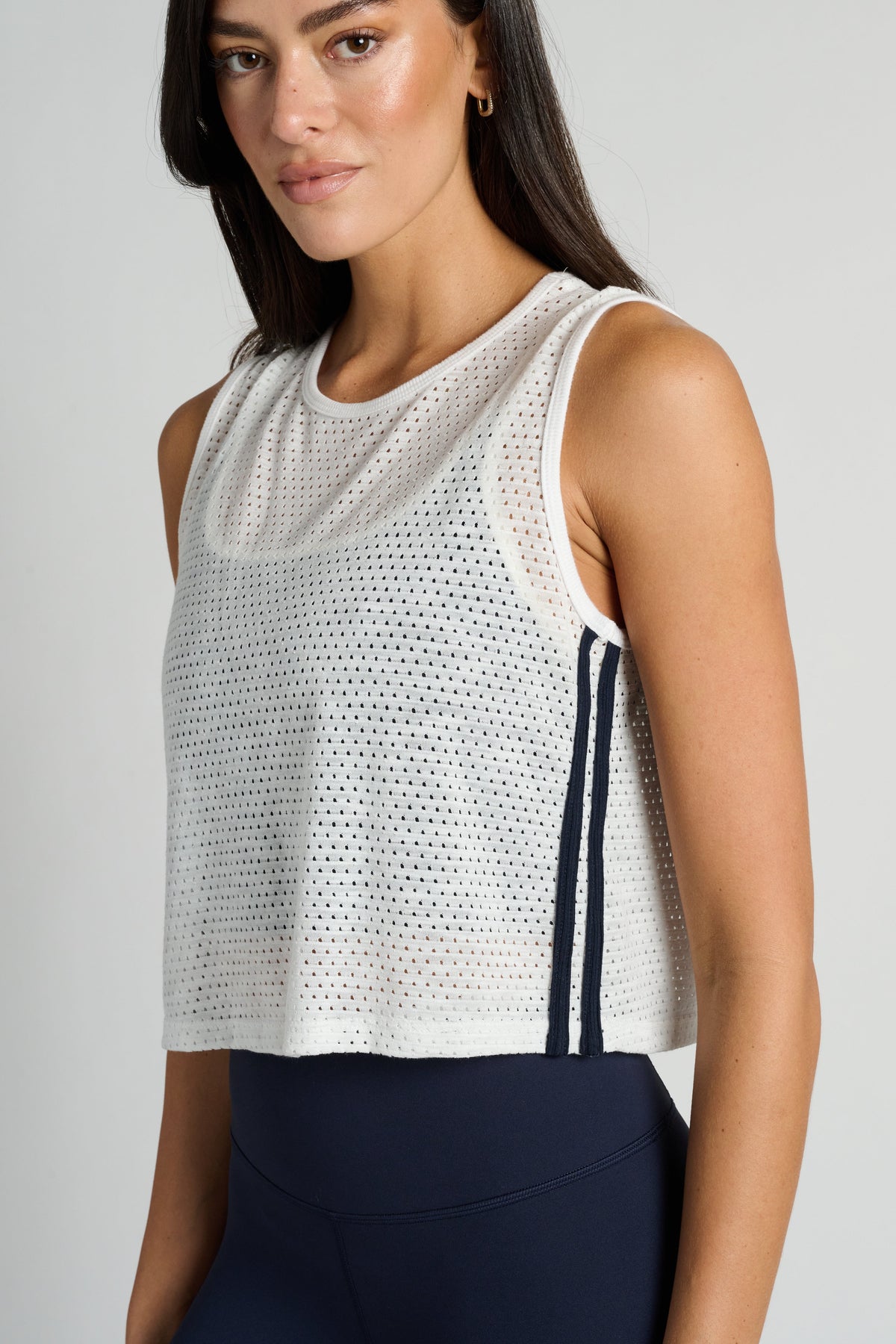 Logan Mesh Tank With Stripe