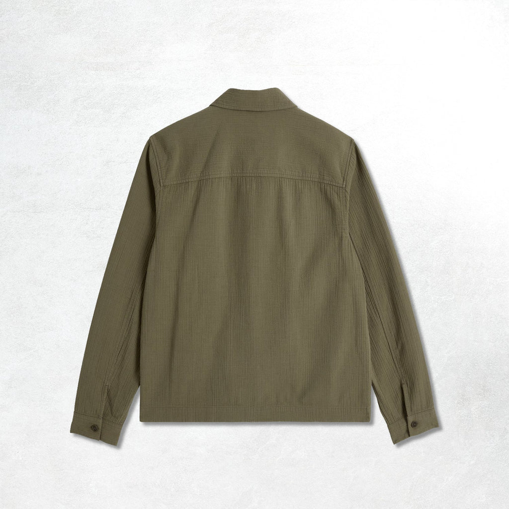 Wax London Eldon Jacket Cotton Linen Crinkle: Khaki