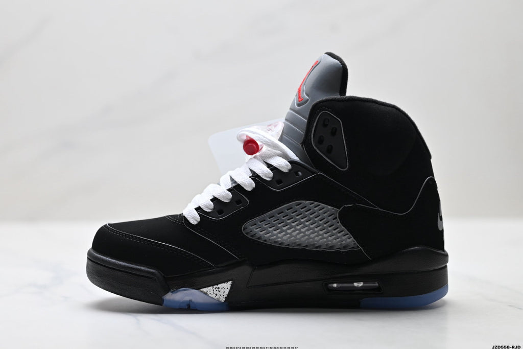 Air Jordan 5 Retro Black Fire Red White Sneakers