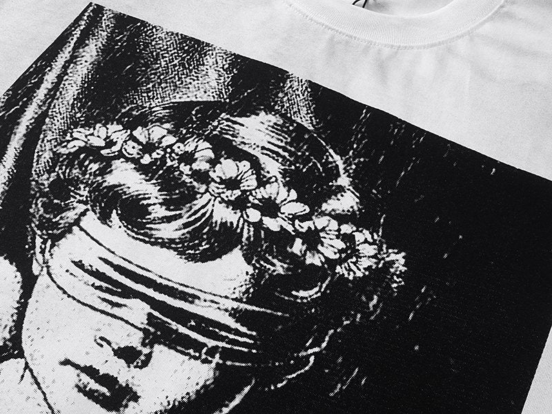 MIXED EMOTION Angel Back-Print Short-Sleeve T-Shirt