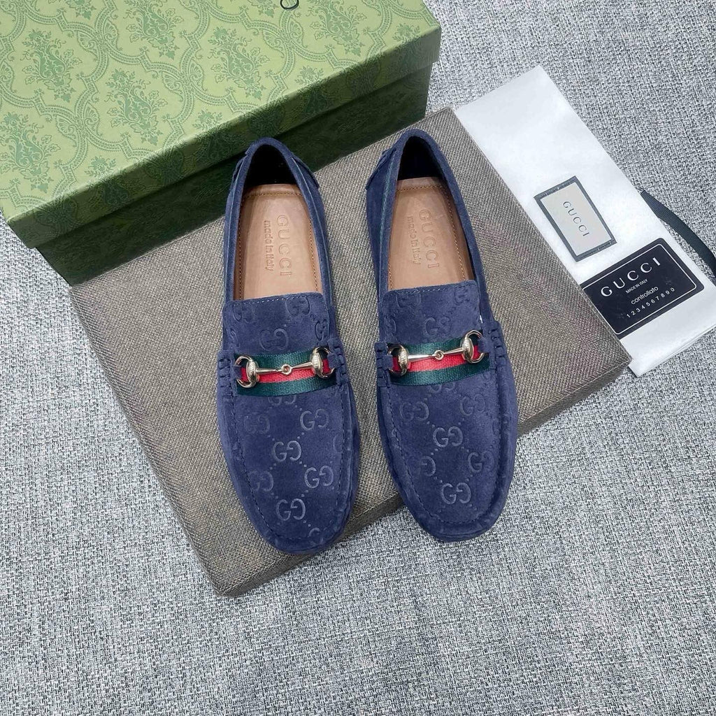 Gucci GG-Pattern Horsebit-Style Loafers