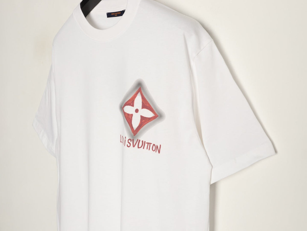 Louis Vuitton Four-Petal Motif and Lettering T-Shirt - Cream